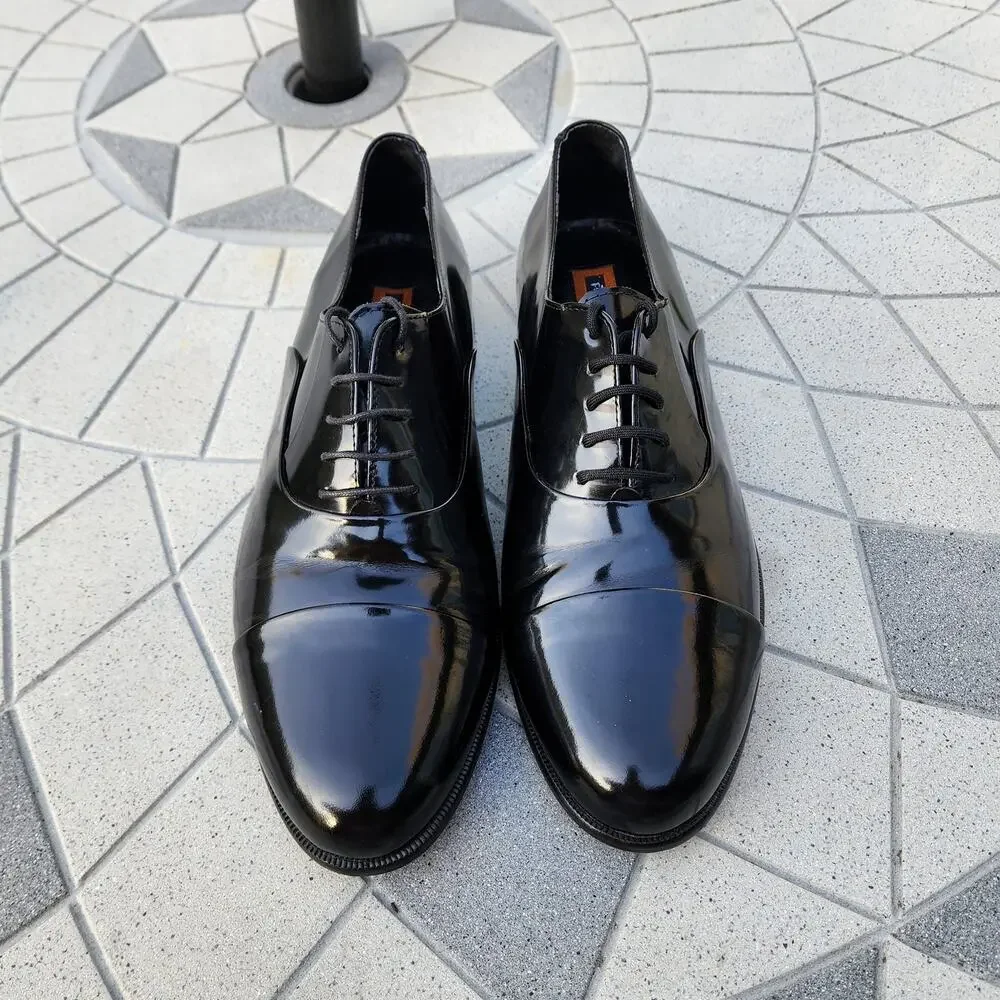 Florsheim Black Patent Leather Lace Up Oxford Dress Shoes 10 3E - Picture 3 of 10